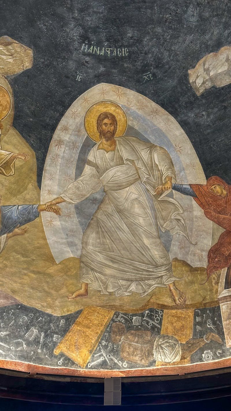 Icon Muzesi'nde Bizans freskk duvar resmi, dini sahneler