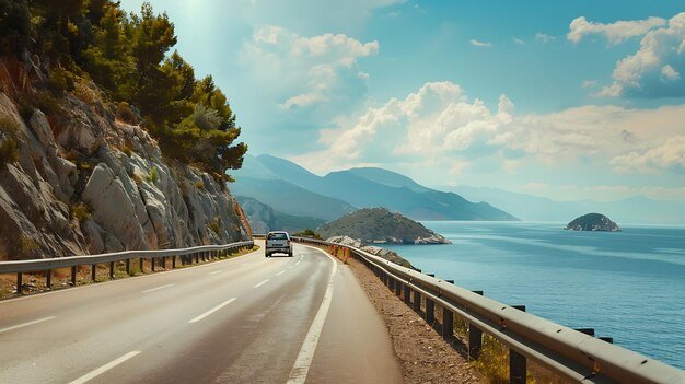 Kıbrıs yol manzarası araba ile seyahat